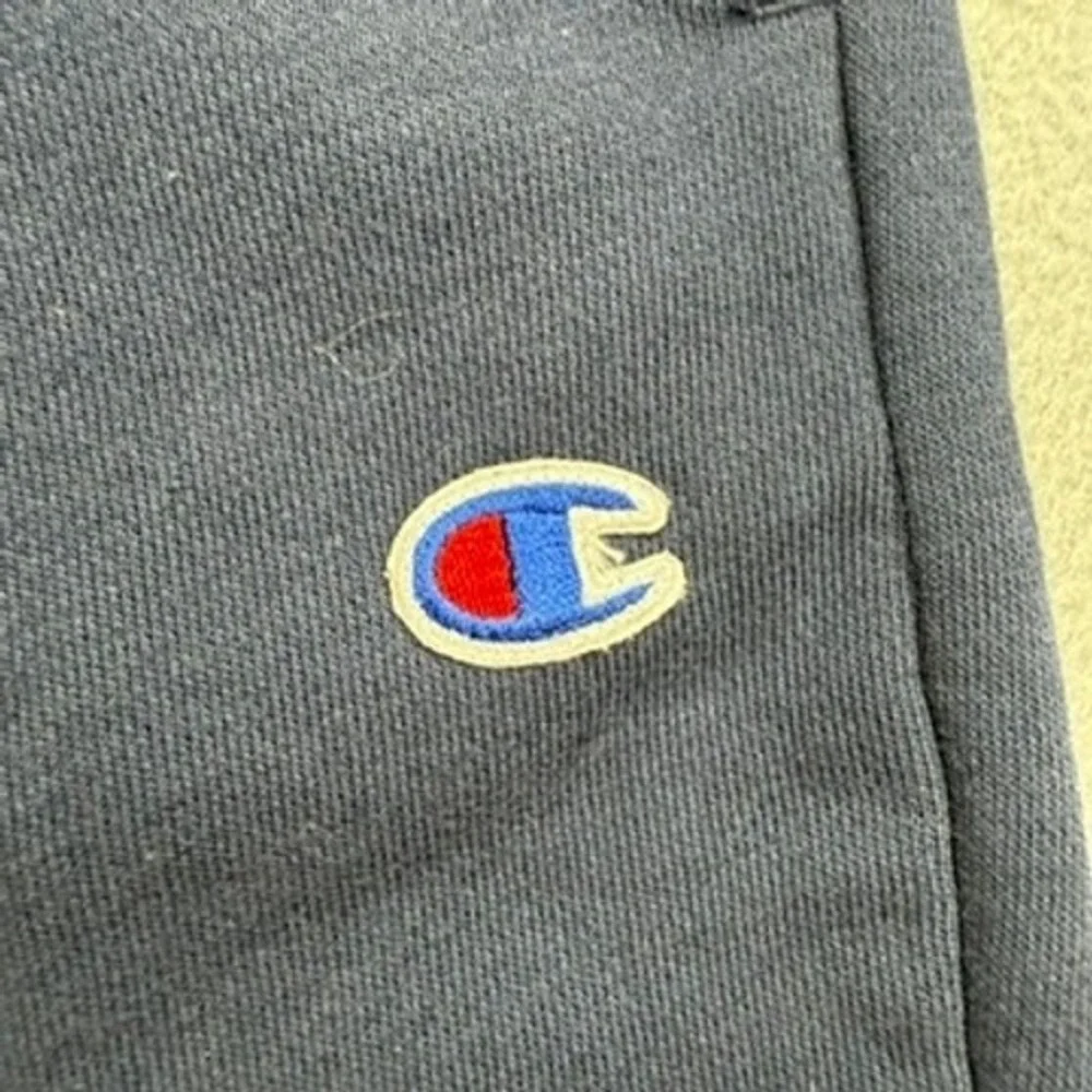 Champion Fleece Jogger Sweatpants Relaxed XL Navy Blue Colorblock Cuffs Logo NWT